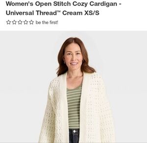 Universal Thread Women's Open Stitch Cozy Cardigan - Cream